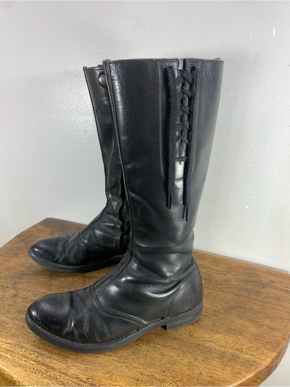Rare vintage 70s Boulet horse riding police motorcycle tall leather boots
